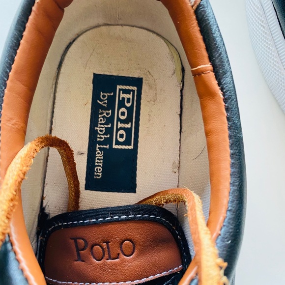 💋 Polo Ralph Lauren Leather Vaughn Men’s Sneakers - Picture 6 of 9
